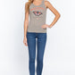 Sleeveless Scoop Neck Screen Print Knit Top