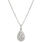 Cubic Zirconia Baguette Teardrop Necklace
