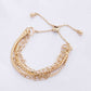 Flat Snake Chain Oval Link Slide Metal Bracelet