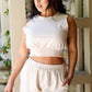 Smocked Hem Sleeveless Crop Top & High Waist Short Set