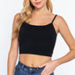 Round Neck W/removable Bra Cup Cotton Spandex Bra Top