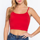 Round Neck W/removable Bra Cup Cotton Spandex Bra Top