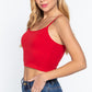 Round Neck W/removable Bra Cup Cotton Spandex Bra Top