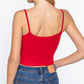 Round Neck W/removable Bra Cup Cotton Spandex Bra Top