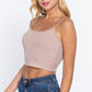 Round Neck W/removable Bra Cup Cotton Spandex Bra Top