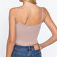 Round Neck W/removable Bra Cup Cotton Spandex Bra Top