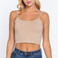 Round Neck W/removable Bra Cup Cotton Spandex Bra Top