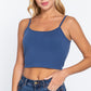 Round Neck W/removable Bra Cup Cotton Spandex Bra Top