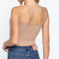 Round Neck W/removable Bra Cup Cotton Spandex Bra Top