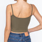 Round Neck W/removable Bra Cup Cotton Spandex Bra Top