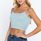 Round Neck W/removable Bra Cup Cotton Spandex Bra Top