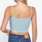 Round Neck W/removable Bra Cup Cotton Spandex Bra Top