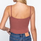 Round Neck W/removable Bra Cup Cotton Spandex Bra Top