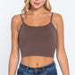 Round Neck W/removable Bra Cup Cotton Spandex Bra Top