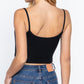 Round Neck W/removable Bra Cup Cotton Spandex Bra Top