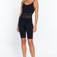 Round Neck Pointelle Detail Seamless Rib Romper