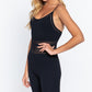 Round Neck Pointelle Detail Seamless Rib Romper