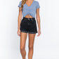 Ruched Lettuce Edge Seamless Rib Top
