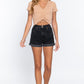 Ruched Lettuce Edge Seamless Rib Top