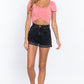 Short Slv Back Tie Crop Knit Top