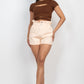 Self-tie Ribbon Front Cutout Crop Top