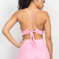 Terry Towel Bralette Top & Mini Shorts Set