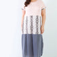 Plus Pink Print Colorblock Maxi Dress