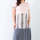 Plus Pink Print Colorblock Maxi Dress