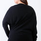 Plus Smile Front Print Flannel Dolman Sleeve Top