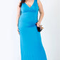 Plus V-neck Sleeveless Maxi Dress