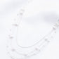 Pearl Beaded Oval Link Layered Necklace