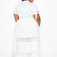 Puff Sleeve Maxi Dress With Lace Insert