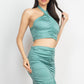 Halter Neck Crop Top & Skirts Set