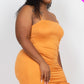 Plus Adjustable Ruched Detail Curvy Mini Dress
