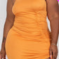 Plus Adjustable Ruched Detail Curvy Mini Dress