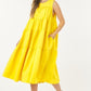 Sleeveless Basic Stretch Poplin Dress With Layers