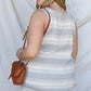 Plus Stripe Knit Sleeveless Top & Short Set