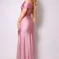One Shoulder Draped Side Slit Maxi Dress