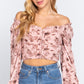 Hook & Eye Detail Floral Print Top