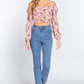 Hook & Eye Detail Floral Print Top