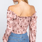Hook & Eye Detail Floral Print Top