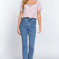 Short Slv Shirring Print Woven Top