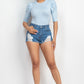 Round Neck Puff Ruched Sleeve Top