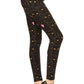 Black Cats Printed, High Waisted Leggings In A Fit Style, With An Elastic Waistband
