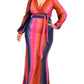 Plus Gradient Stripe 2 Piece Maxi Skirt Set