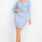 Ruffle Trim Hem Ribbed Mini Skirt