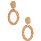 Oval Metal Dangle Earring