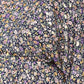 Floral And Gold Foil Woven Top With Elastic Waist And Peplum Hem