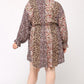 Print Mixed Dolman Sleeve Dress With Side Pockets