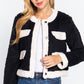Long Sleeve Pocket Detail Faux Fur Jacket